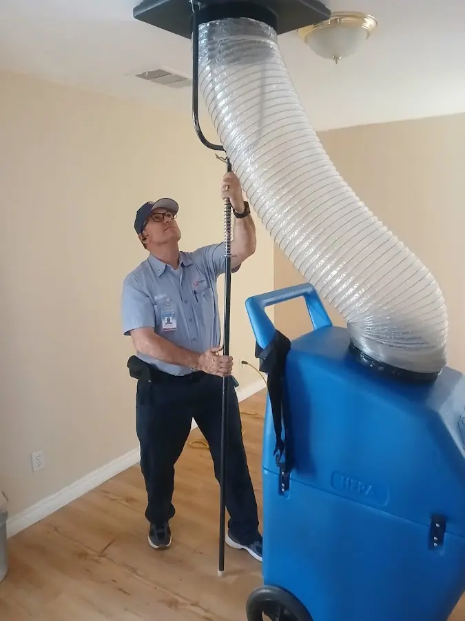 HVAC Installation technician using HEPA equipment in Gresham Park